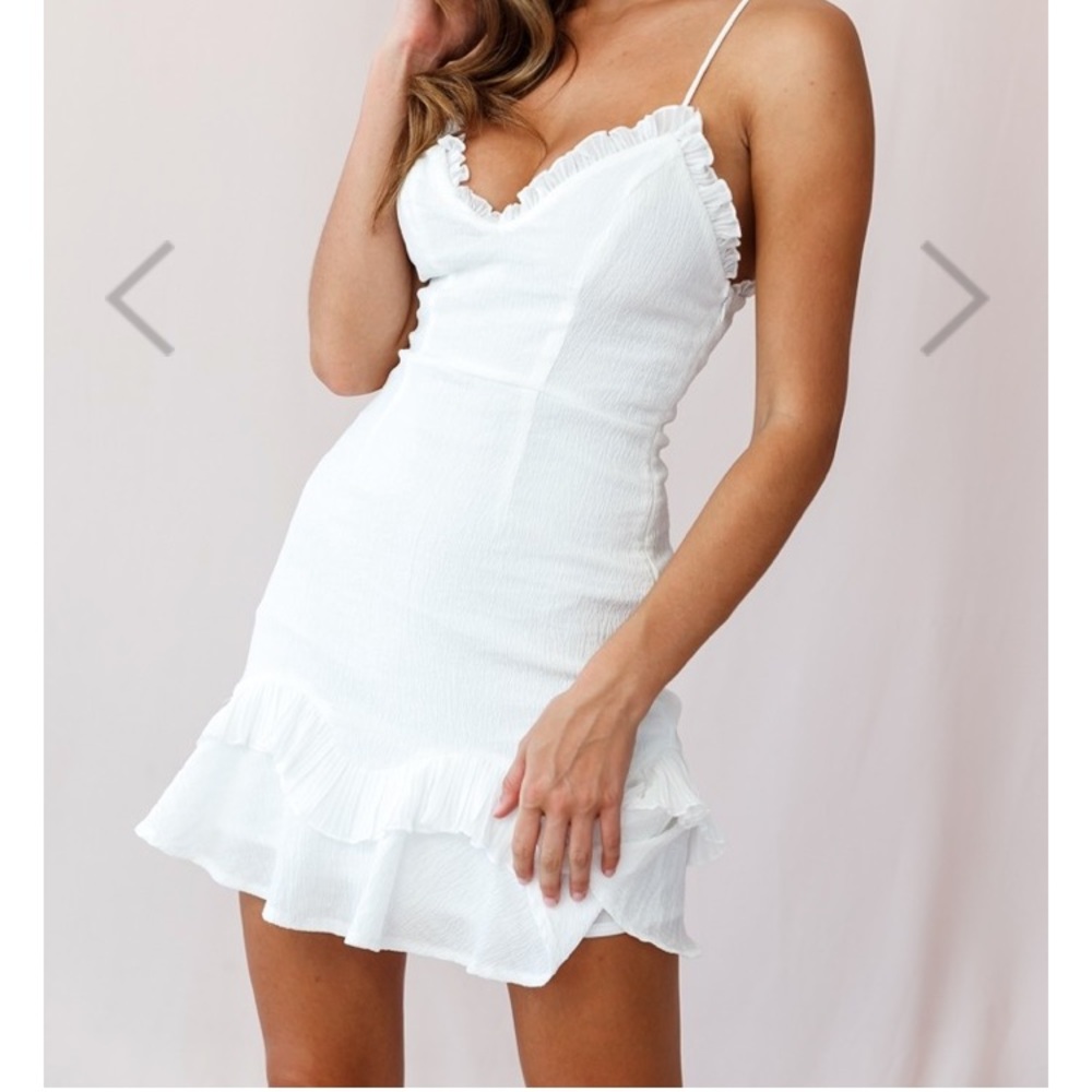 Spaghetti Strap Sweetheart Neckline Dress White